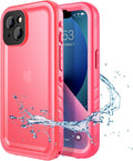 SPORTLINK for iPhone 13 Waterproof Case - Full Body Shockproof Dustproof Phone Screen Protector Rugged Waterproof Case for iPhone 13 6.1 Inches Pink