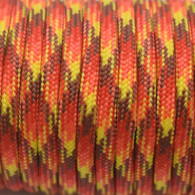 7 Strand Core 550lb Paracord Parachute Cord Lanyard Mil Spec Type III-100ft (Hot Red Camo(56#))