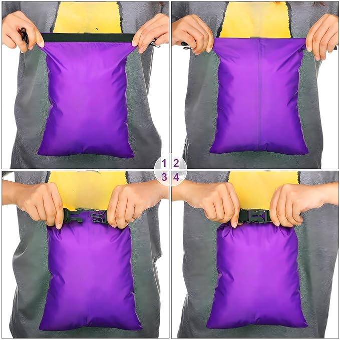 Shappy 6/12 Pcs Waterproof Dry Bags, Lightweight Outdoor Waterproof Dry Stuff Sacks 15/8/5/4/3/2 L and Long Adjustable Shoulder Strap for Kayaking Rafting Boating Hiking Camping