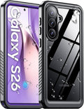 Temdan Designed for Samsung Galaxy S26 Case Waterproof, Built-in Lens & Screen Protector Military Shockproof Dropproof IP68 Underwater Full Body Phone Case for Galaxy S26 5G 6.3"-Purple (2026)