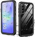 for Samsung Galaxy A37 A36 5G Phone Case with Built-in Screen Protector, Waterproof Case Rugged Full Body Underwater Dustproof Shockproof Drop Proof Protective Cover for Samsung A37 A36 5G, Black