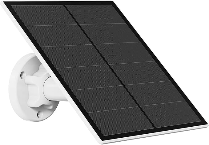 5W Solar Panel for Security Camera Outdoor, 5V USB Solar Panel Charger Compatible with Rechargeable Battery Powered Cam, IP65 Waterproof, 9.8ft Cable, 360° Adjustable Bracket