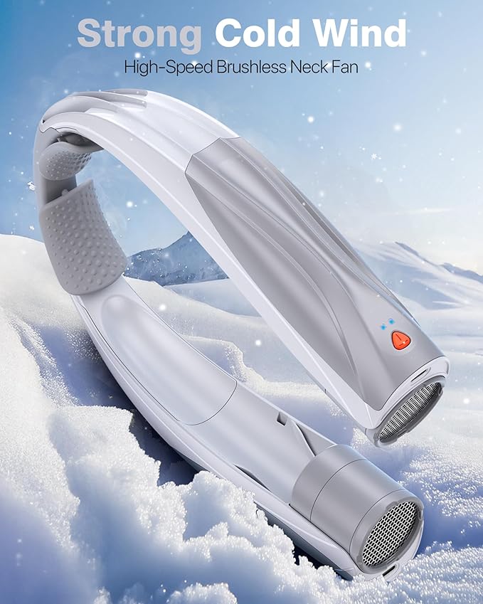 Portable Neck Fan, 6000mAh Personal Fan, 360° Cooling Rechargeable Wearable Fan, 6 Speeds Adjustable Hands Free Fan for Travel Outdoor, Office, Ideal Summer Gifts for Men Women