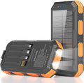 Solar Charger Power Bank 38800mAh, PD 22.5W USB-C Fast Charging Portable Charger with 4 Built-in Cables, External Battery Pack with Dual LED Emergency Flashlights for Camping, Hiking, Outdoor Use