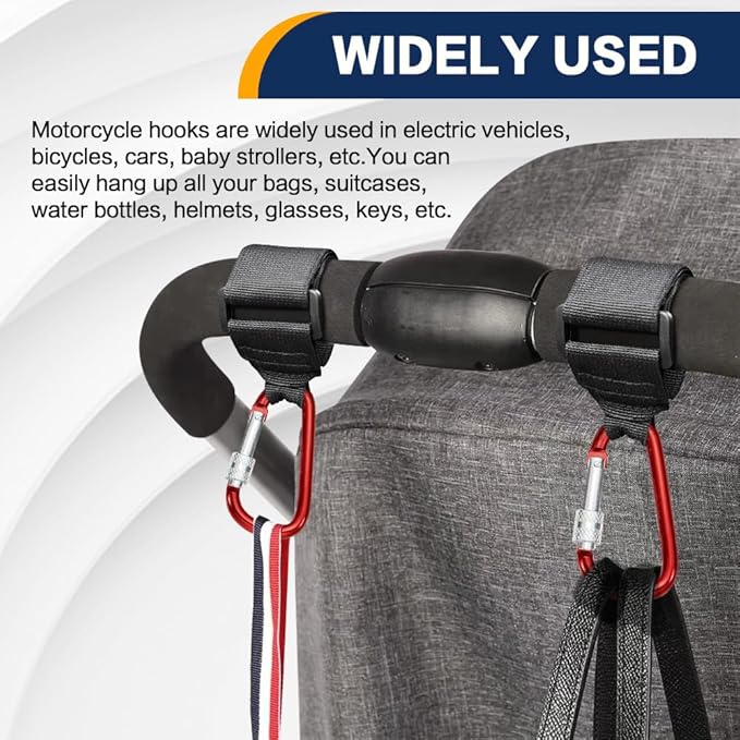 2 Pack UTV Hook for Hanging Headsets, Helmet and Goggles, Multipurpose Carabiners for Motorcycle Bicycle Stroller Electric Scooter Owner Fits 1.5-2.0" SXS Roll Cage Accessory Hook Hanger