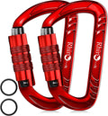 Rhino Produxs 12kN (2697 lbs) Heavy Duty Carabiner Clips, for Securing Pets, Outdoor, Camping, Hiking, Hammock, Dog Leash Harness, Keychains