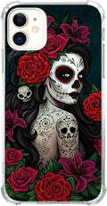 Sugar Skull Girl Case for iPhone 11,Skull and Flowers Pattern Unique Design Slim Shockproof TPU Bumper Protective Cover Case for iPhone 11