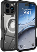 for iPhone 16 Pro Case Waterproof, [Shockproof] [Dustproof] [IP68 Waterproof] Full-Body Hard Case Built-in [Lens Screen Protection] for Diving Case (Black, for iPhone 16 Pro 6.3in)