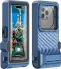 Waterproof Phone Case for Snorkeling - Underwater Touchscreen Housing, Universal Underwater Photo&Video Diving Case for iPhone 16/15/14 Pro Max Samsung Galaxy S25/S24 Ultra Up to 6.9'' Blue