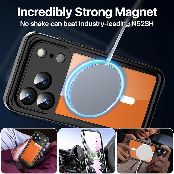 AICase for iPhone 17 Pro Max Case Waterproof Clear with MagSafe Water Proof/Snowproof/Dustproof/Shockproof,IP68 Certified 360 Full Body Protection Fully Sealed Underwater for iPhone 17 Pro Max 6.9"
