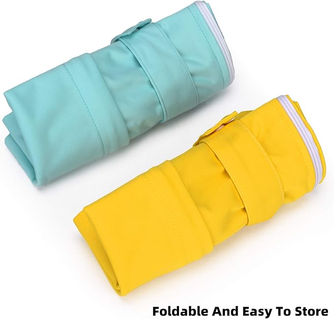 Waterproof Wet Dry Bags with Two Pockets 2-Pack Cloth Diaper Travel Organizer 11x14