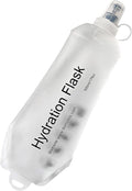 CLINTT 500ml Soft Flask, Foldable Running Water Bottle, TPU Folding Soft Water Flask, BPA-Free Collapsible Flask for Hydration Pack Running Vest, Cycling, Climbing, Hiking - 1Pcs, White