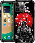 for iPhone 14 Pro Case, Sakura Japanese Samurai Pattern Graphic Design Girl Boy Soft Silicone Hard Acrylic Shock Protection for iPhone 14 Pro