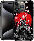 for iPhone 16 Pro Max Case, Sakura Japanese Samurai Pattern Graphic Design Girl Boy Soft Silicone Hard Acrylic Shock Protection for iPhone 16 Pro Max