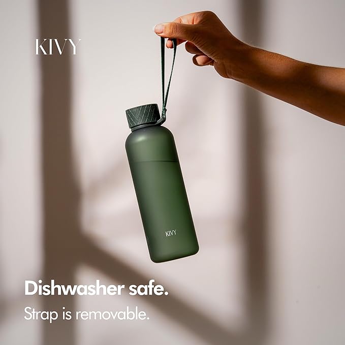 KIVY Slim Water Bottle 22oz [Lightweight & Shatterproof] - Reusable Tritan Water Bottle - Leak Proof Bottle for Women & Men - Water bottle no straw - Dishwasher Safe - BPA Free