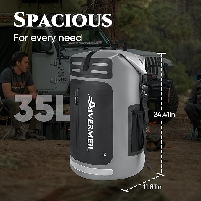 Waterproof Dry Bag with Waterproof Phone Case Grey