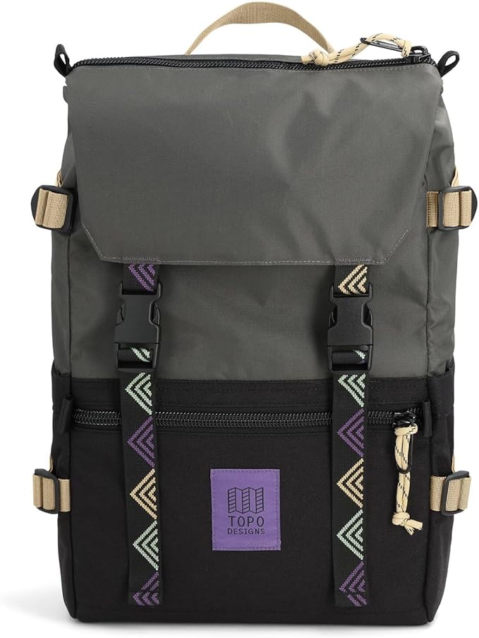 Topo Designs Rover Pack Classic - Laptop Tablet Daypack for Commutes, Day Trips, Hikes, Iconic Denver Design, PFAS-Free, Fair Trade, BlueSign Backpack (Asphalt/Black)