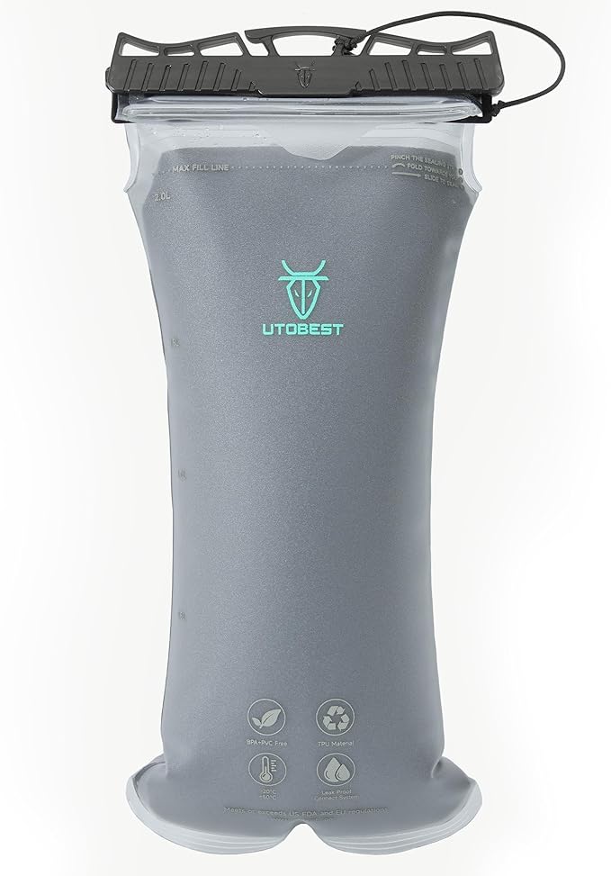 UTOBEST Insulated Water Bladder with Bite Valve Cover Keeps Water Cool or Warm for Hours, Leakproof TPU Hydration for Hiking Camping and Backpacking