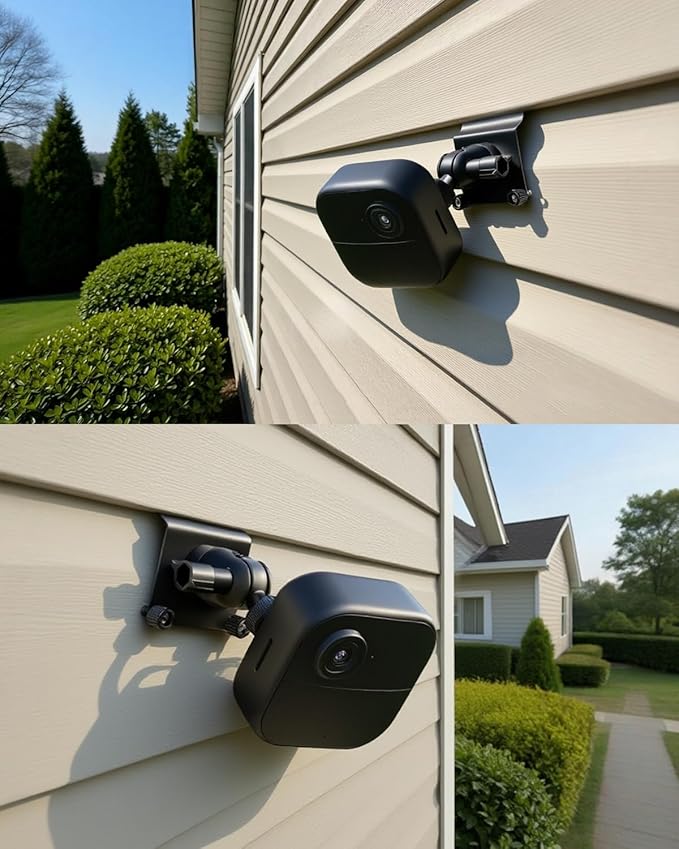 2Pack Vinyl Siding Mount Compatible with Blink Outdoor 2K+/ Blink Outdoor 4/(3rd Gen) XT3/Blink XT/XT2/Mini, Adjustable Mounting Bracket with Vinyl Siding Clips Hooks