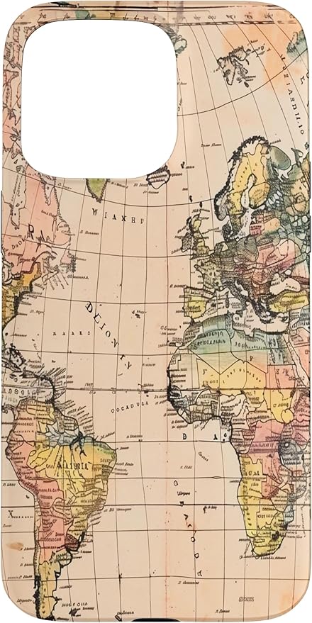World Map ,Old Map of the World Case for iPhone 15 Pro Max