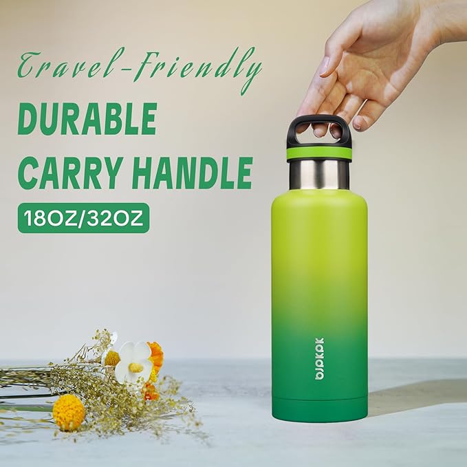 BJPKPK Insulated Water Bottle 32OZ Stainless Steel Water Bottle with Handle Double Walls Vacuum Insulated BPA Free Flask, Bamboo Grove