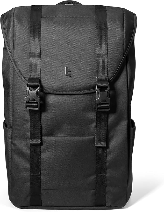 tomtoc Flap Laptop Backpack, Lightweight, Water-Resistant Casual Daypack, Durable Work-pack, Vintage Classic Rucksack for 13-15.6 Inch Laptop, perfect for Campus, Street, 22L, Dark | Lightweight, Water-Resistant, Casual Daypack, Durable Work-pack, perf...