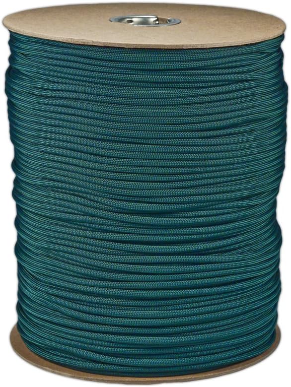 Paracord Planet Solid Color 550lb Paracord – 7 Strand Type III Nylon Cord for Indoor and Outdoor Tasks – Dark Green (1,000 ft)