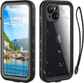 Waterproof Phone Case Compatible with iPhone 13, IP68 Waterproof Shockproof Dust-Proof Phone Case with Built in Screen Protector, Full Body Protective Case (Black, iPhone 13)