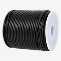 GENIQUE Real/Genuine Round Leather String Cord for Necklace, Bracelets, Jewellery, Braiding (2mm, Black Distressed)