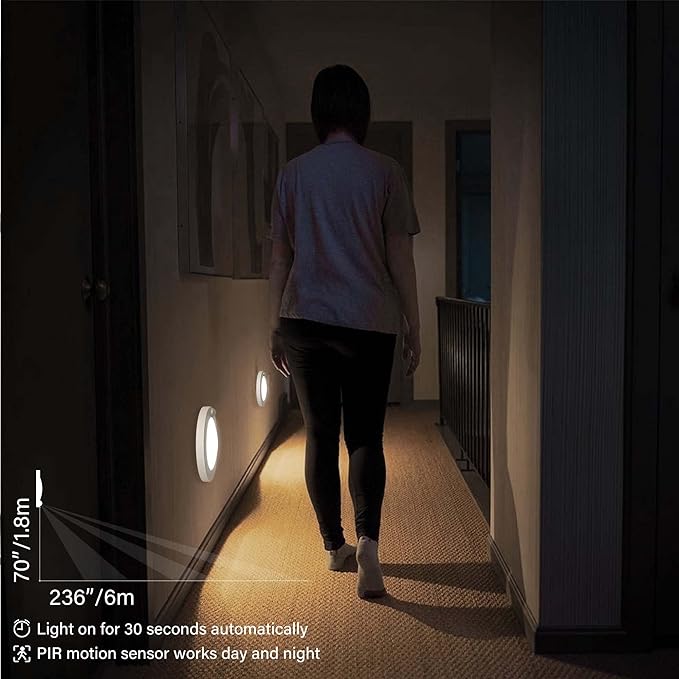 ZAGO LED 6" 120 Volts Closet Light Wired, PIR Motion Sensor Ceiling Disc Light, 15W, 1100 Lumens, CRI>80, 5000K Daylight White for Closet, Laundry, Garage, Pantry, Wet Location, ETL, White, 2 Packs