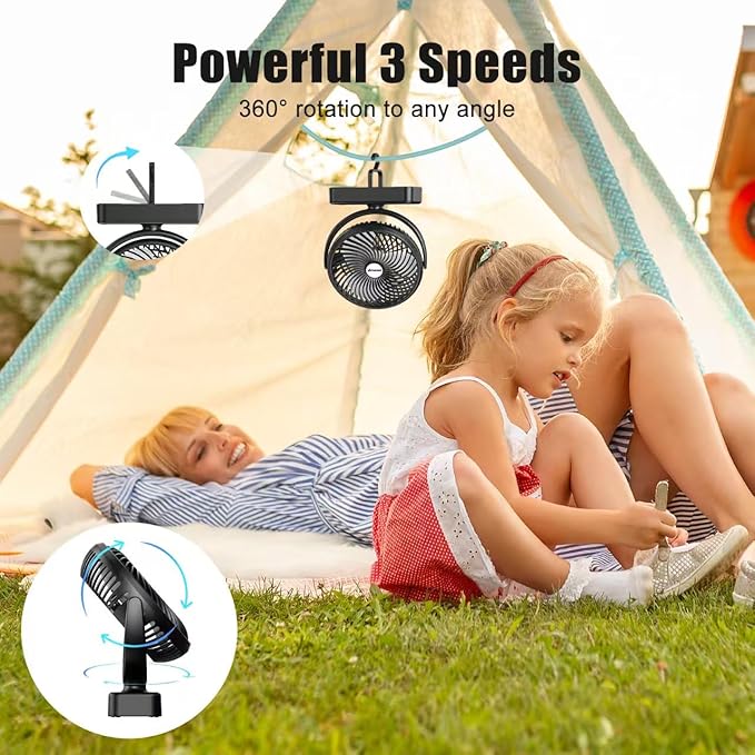 10000mAh Magnetic Cruise Golf Cart Fan, Camping Fans with Hook, Ultra-Compact Travel Fan for Sleeping, Work Light Tool Gifts for Mom Women Men Dad BBQ Grill, Travel Camping Cruise Essentials 2026