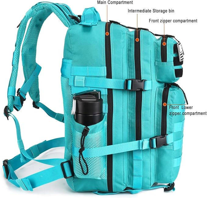 45L Tactical Backpack for Men Women, Military Assault Pack with MOLLE, Large 3 Day Bug Out Bag for Hiking Camping