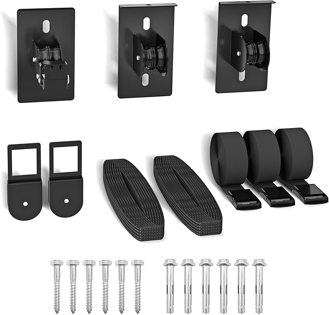 TRUSOON 2025 Upgrade Cargo Box Garage Pulley System, Garage Ceiling Hoist Heavy-Duty Holds up to 150 lbs Capacity, Fit 10-18 Foot Ceilings, Black