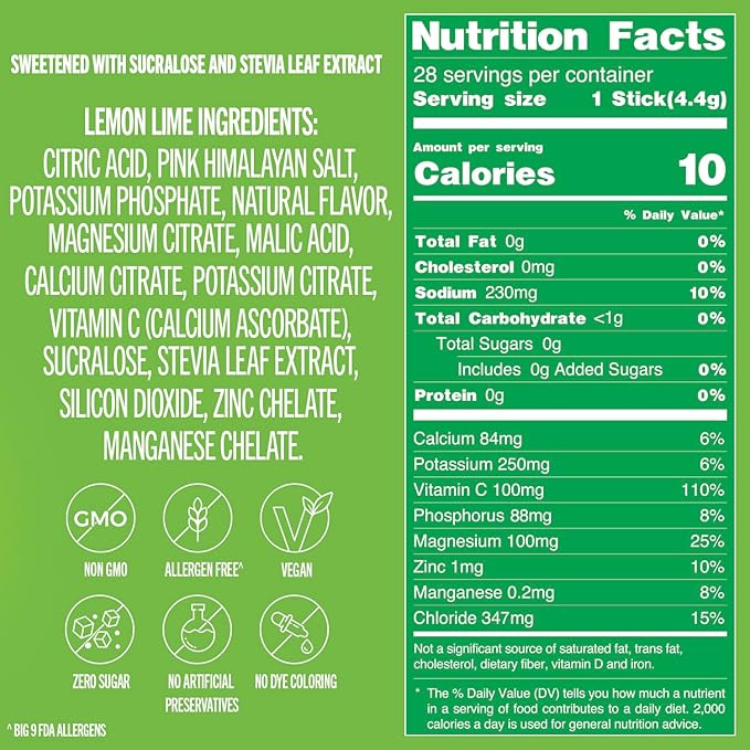 TREVI™ Everyday Sugar Free Electrolytes - Essential Drink Mix Hydration Powder Packets - 28 Count - Lemon Lime
