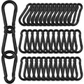 40PCS M8 Heavy Duty Carabiner Clip, 3Inch Snap Hook Quick Link Small Carabiner Clips,Spring Link Buckle for Fishing Camping Hammock Dog Leashes-550LBS Holding Capacity (Black)