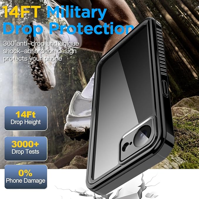 AICase for iPhone 17e Case Waterproof, Clear Water Proof Shockproof Dustproof Snowproof Full Body Rugged Transparent Underwater Phone Case for iPhone 17e 2026 Built-in Screen Protector