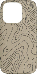 Coyote Country Guide Lines Topographical Contour Map Case for iPhone 14 Pro