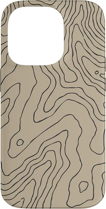 Coyote Country Guide Lines Topographical Contour Map Case for iPhone 14 Pro