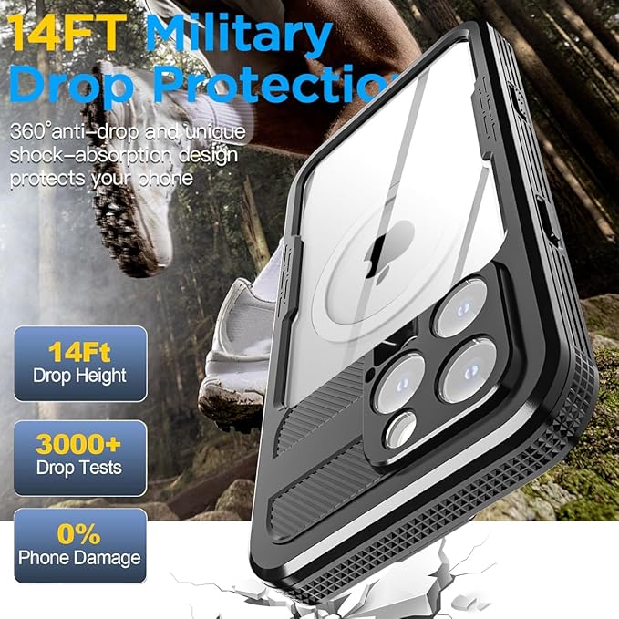 AICase Waterproof Case for iPhone 16 Pro Max(6.9") with MagSafe Support Snowproof,Dustproof/Shockproof,IP68 Certified 360 Full Body Protection Fully Sealed Underwater Cover for iPhone 16 Pro Max_1