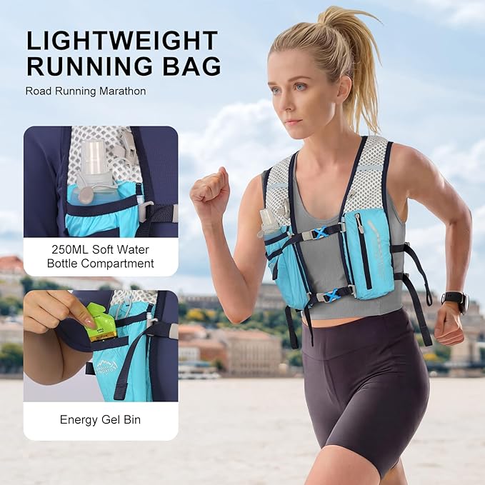 INOXTO Running Hydration Vest Backpack,Lightweight Insulated Pack with 1.5L Water Bladder Bag Daypack for Hiking Trail Running Cycling Race Marathon for Women Men