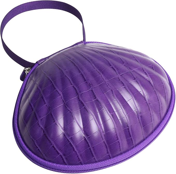 Hard Travel Case for Silicone Bras [A-C Cup] Premium Nubra Organizer Portable Lingerie Underwear Storage Bag (Crocodile, Purple)