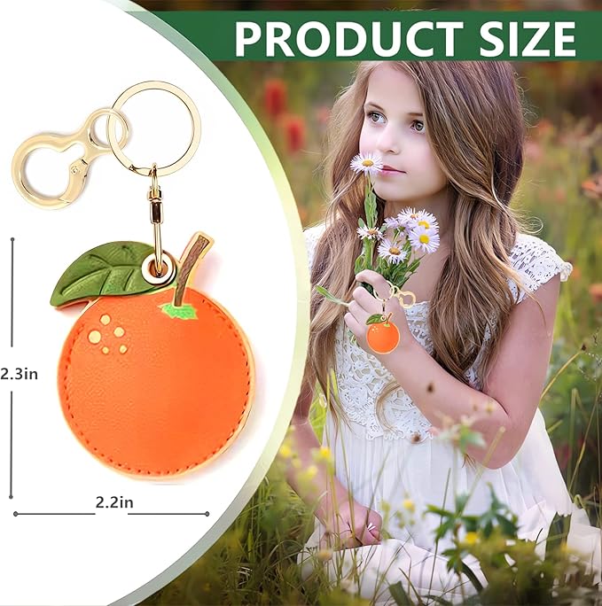 Leather Keychain Holder Case Compatible with AirTag,Cute air tag Cover with Keychain Ring,GPS Tracker Case for Keys