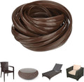 M METERXITY 1-Pack Wicker Repair Kit, 8mm x 66ft/20m Plastic Flat Rattan Replacement Supplies for Patio Furniture Repair/Basket Making/Chair Weaving, Synthetic Woven Rattan [Brown]