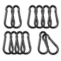 Black Carabiner, Heavy Duty Galvanized Steel Spring Snap Hook Carabiner Clips with 260LBS Holding Capacity, Ideal for Outdoor, Hammock, Swing and Travel (10PCS M6 2.4Inch)