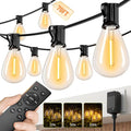 70FT LED Outdoor String Lights with Remote, One Continuous Strand Patio Lights with 24+1 Shatterproof S11 Bulbs, Dimmable 2200K Warm White, Timer & 3 Modes, Low Voltage for Backyard Garden