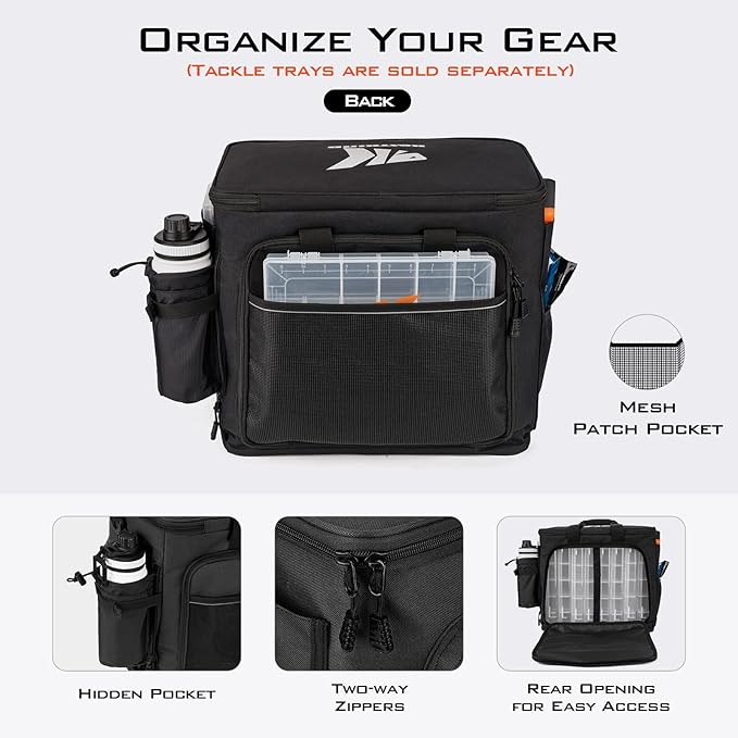 KastKing Fishing Tackle Bags - Saltwater & Freshwater Fishing Bags - Water Resistant, Padded Shoulder Strap - Gear Storage