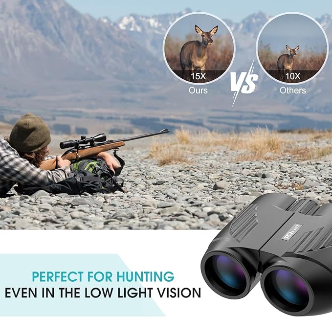 20X25 Compact Binoculars for Adults,Large Eyepiece Waterproof Binocular,Easy Focus Small Binoculars for Bird Watching,Hiking and Concert, Black
