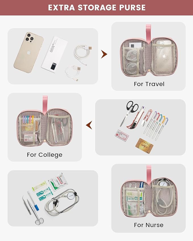 LOVEVOOK 17.3 Inch Laptop Backpack for Women, Large Capacity Travel Backpack with Organizer Bag, Waterproof Carry on Backpack Work Bag with USB Port, Teacher Nurse Backpack Purse, 2PCS, Grey-Pink