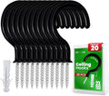Ceiling Hooks for Hanging Plants- 20pcs 2.9 inches Heavy Duty Vinyl Coated Plant and Kitchen Mug, Black Hanging Hooks for Indoor Outdoor Lights and Wind Chimes
