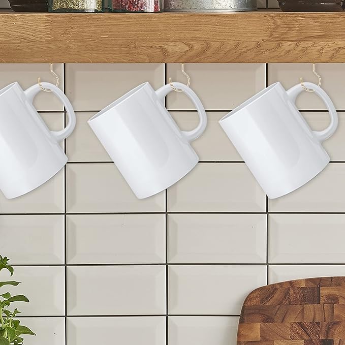 Cup Screw Hooks,1-1/2 inch Metal Screw in Ceiling Hooks,45 Pack Metal Ceiling Plant Hanger Hooks, Wind Chimes Hook Kitchen Cup Hook Great for Hanging Indoor & Outdoor Use(Golden)